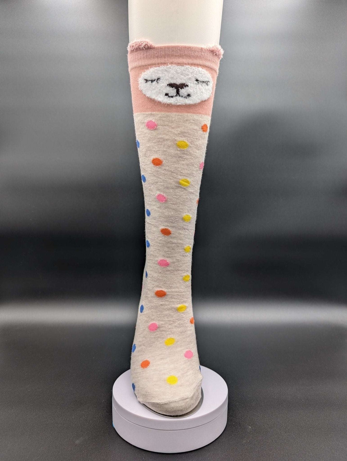 Sichuan Polka Dot Knee High Kids Socks – Magnetic Lock and Loop Design - Le Loxx