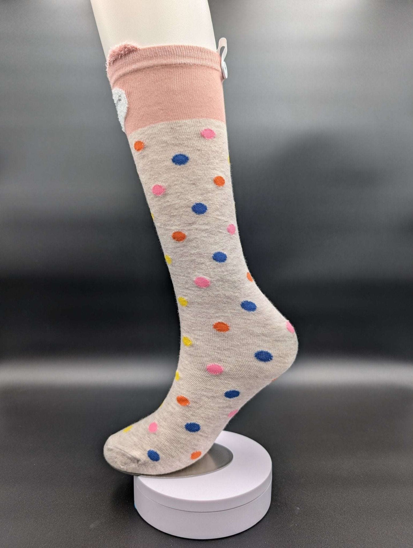 Sichuan Polka Dot Knee High Kids Socks – Magnetic Lock and Loop Design - Le Loxx
