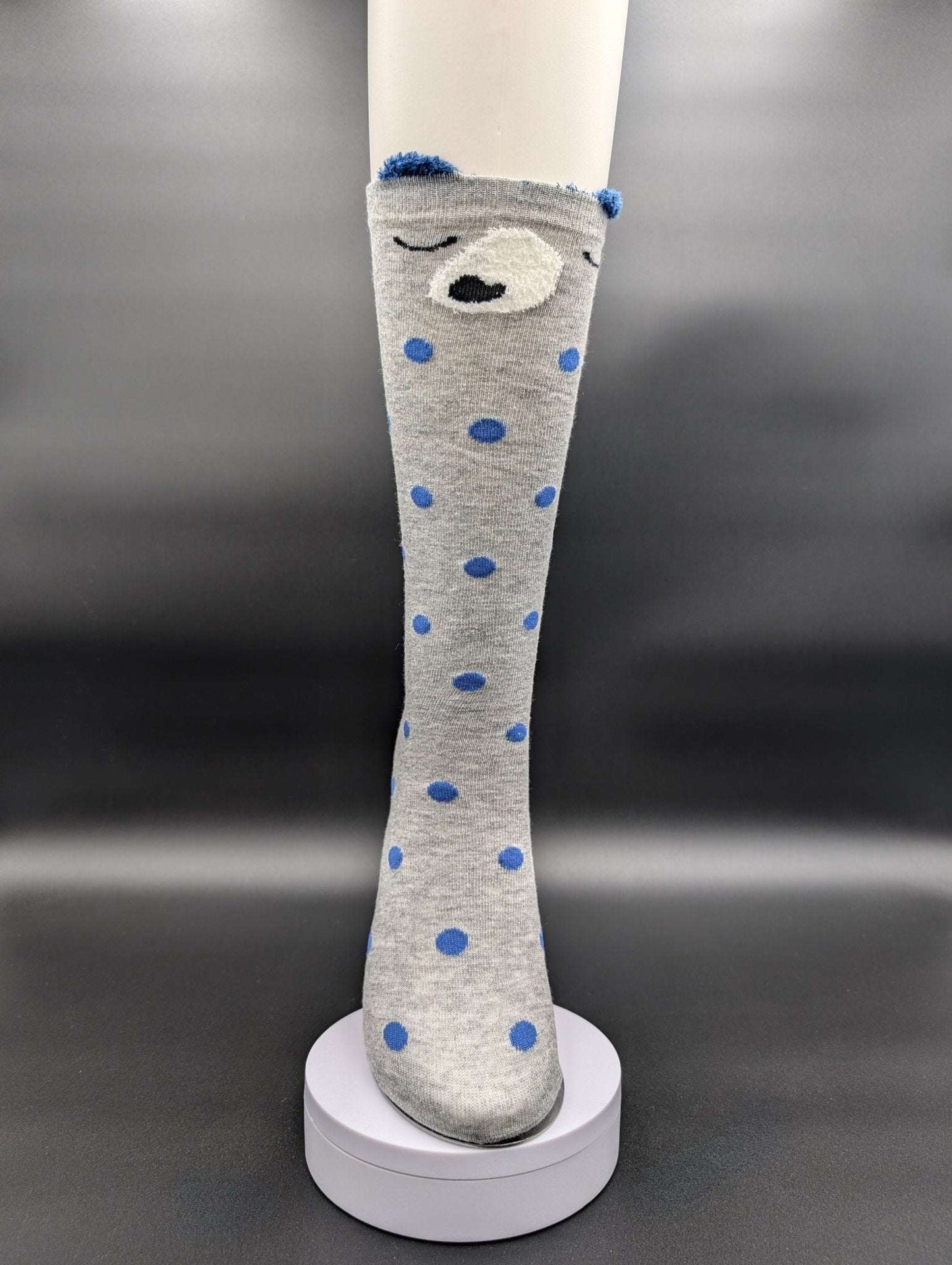 Sichuan Grey Knee High Kids Socks – Magnetic Lock and Loop Design - Le Loxx