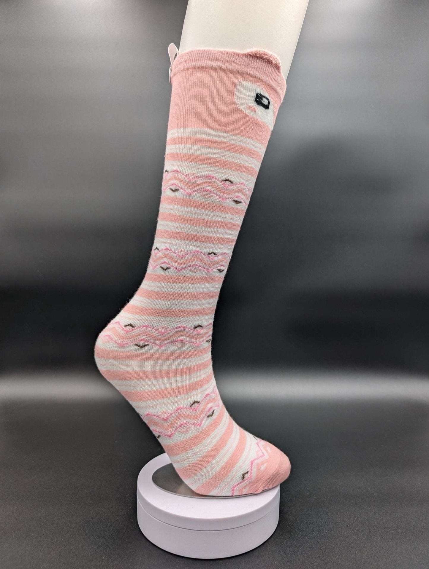 Sichuan Pink Knee High Kids Socks – Magnetic Lock and Loop Design - Le Loxx
