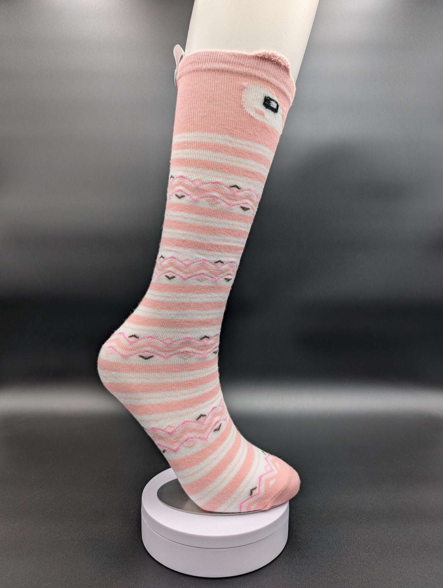 Sichuan Pink Knee High Kids Socks – Magnetic Lock and Loop Design - Le Loxx