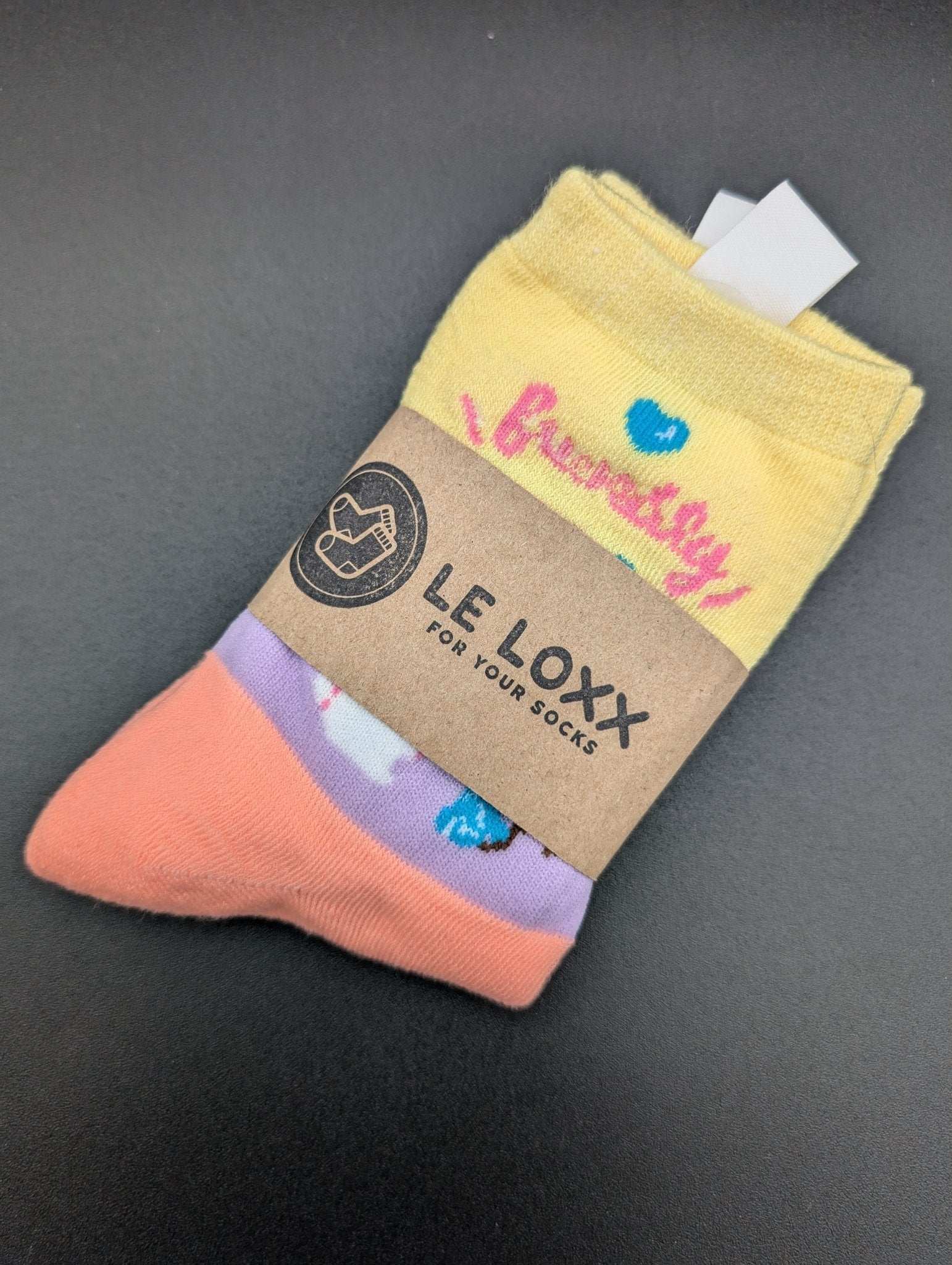 Melo Heeee Novelty Socks – Magnetic Lock and Loop Design - Le Loxx