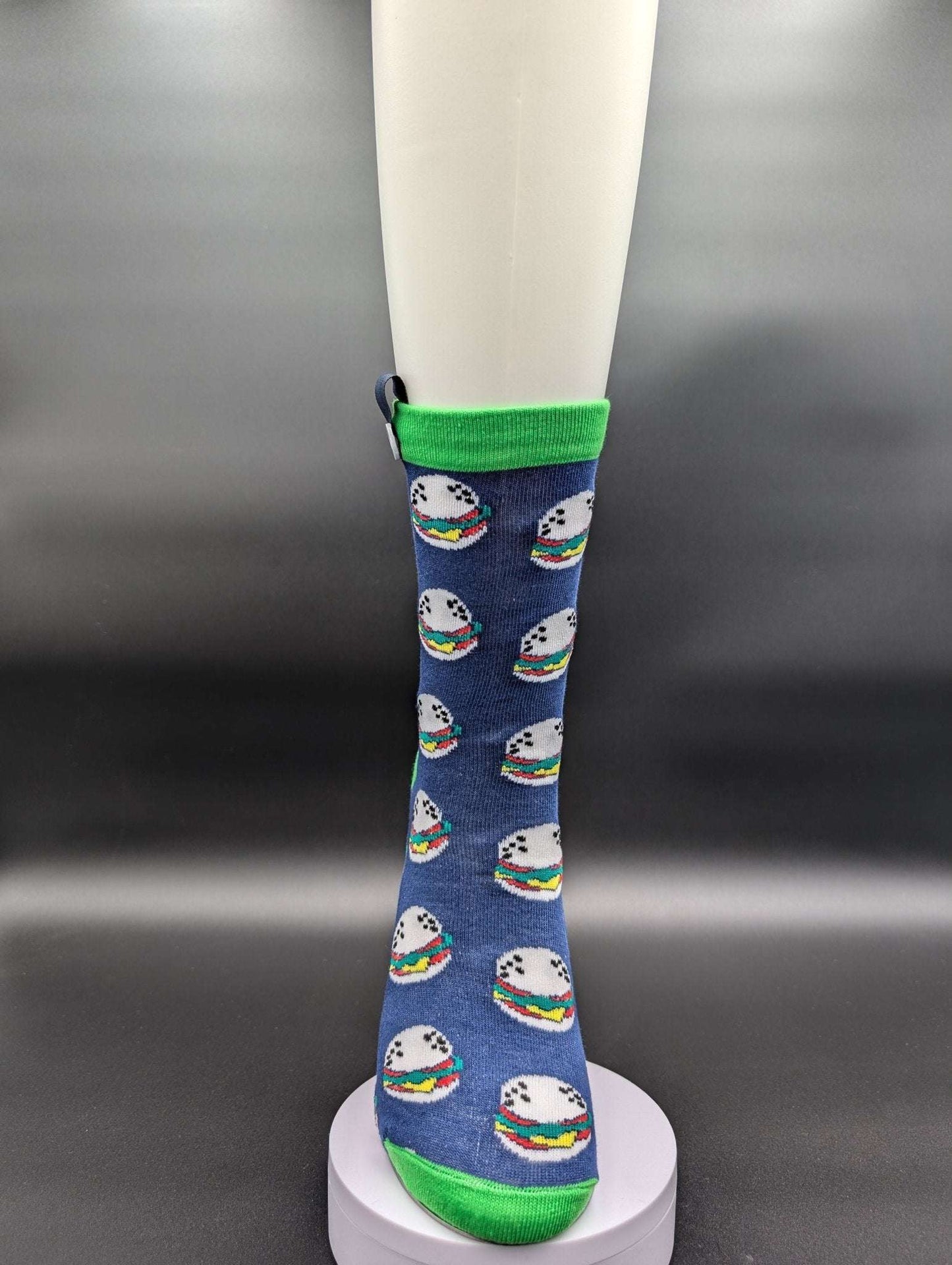 San Francisco Burger Novelty Crew Socks – Magnetic Lock and Loop Design - Le Loxx