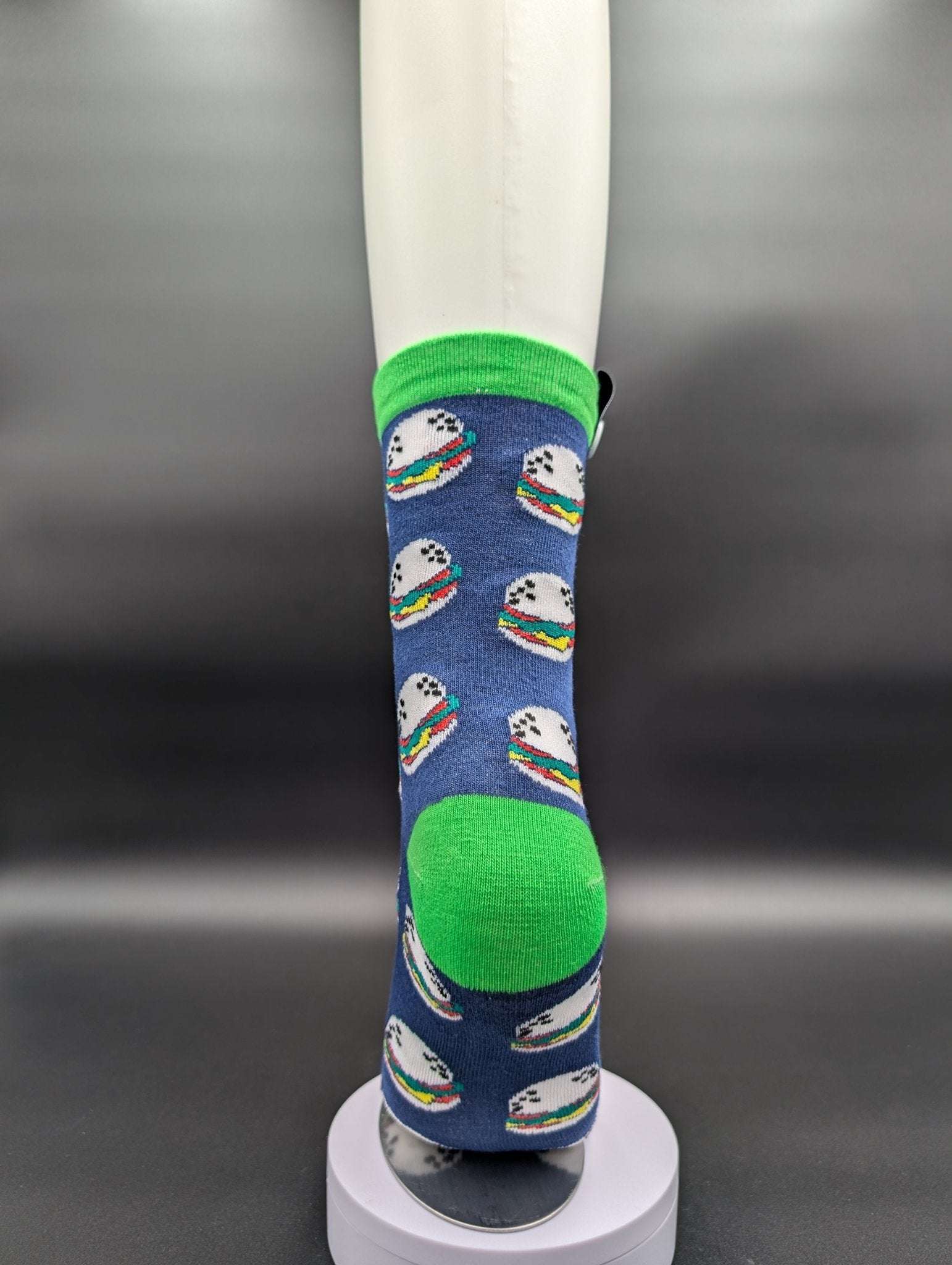 San Francisco Burger Novelty Crew Socks – Magnetic Lock and Loop Design - Le Loxx