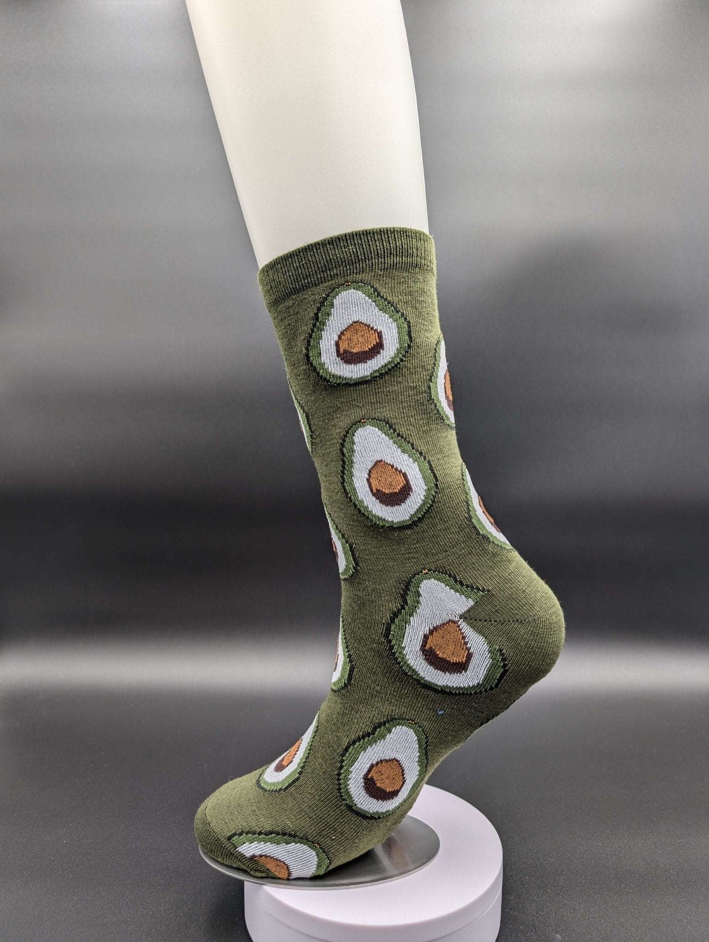 San Francisco Avocado Novelty Crew Socks – Magnetic Lock and Loop Design - Le Loxx