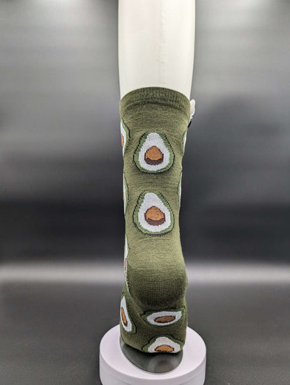San Francisco Avocado Novelty Crew Socks – Magnetic Lock and Loop Design - Le Loxx