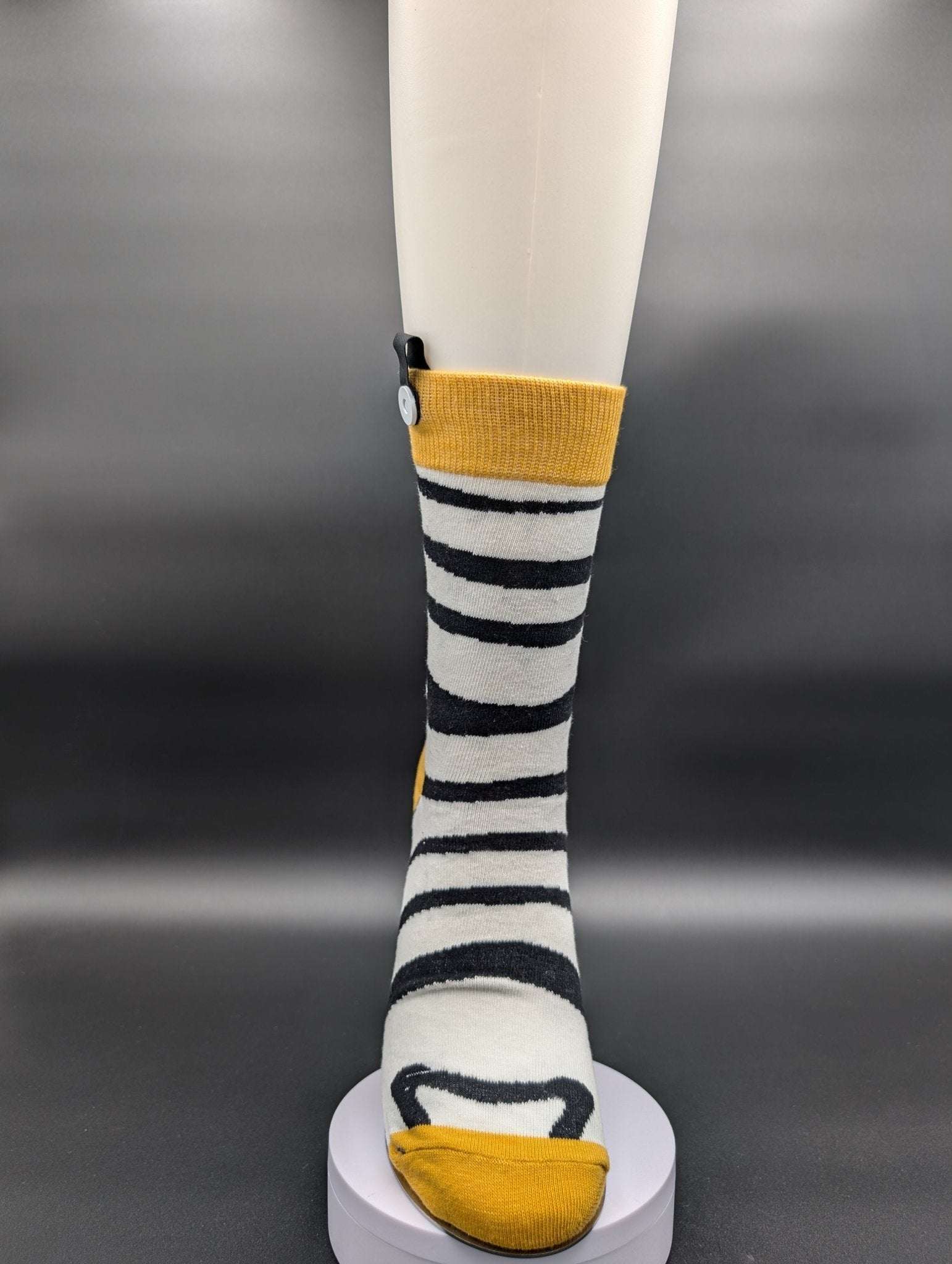San Francisco Zebra Striped Novelty Crew Socks – Magnetic Lock and Loop Design - Le Loxx