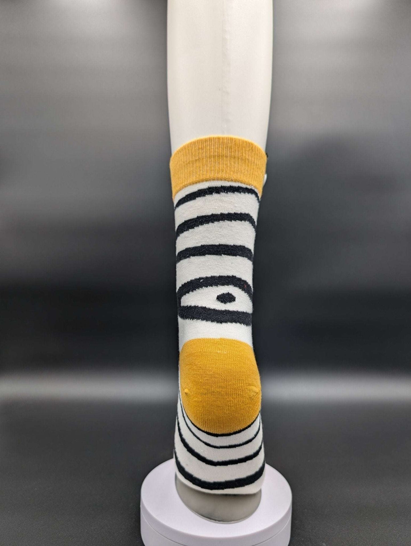 San Francisco Zebra Striped Novelty Crew Socks – Magnetic Lock and Loop Design - Le Loxx