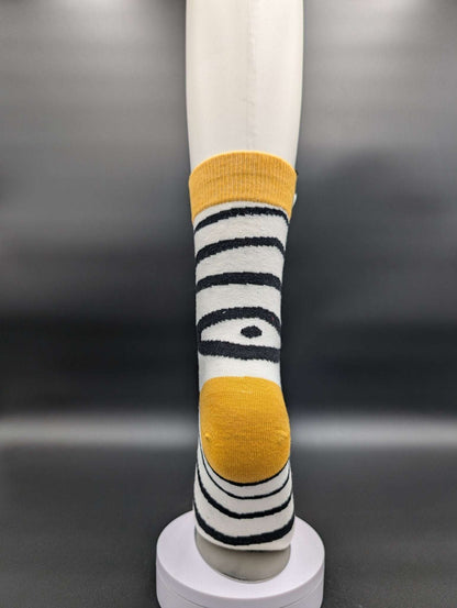 San Francisco Zebra Striped Novelty Crew Socks – Magnetic Lock and Loop Design - Le Loxx