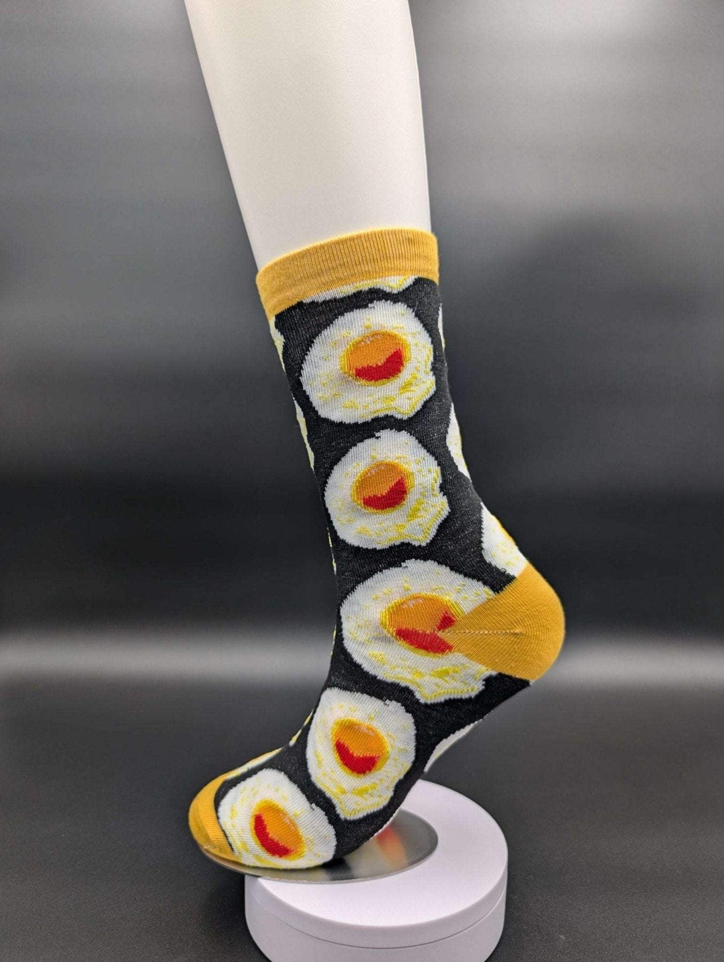 San Francisco Eggs Novelty Crew Socks – Magnetic Lock and Loop Design - Le Loxx