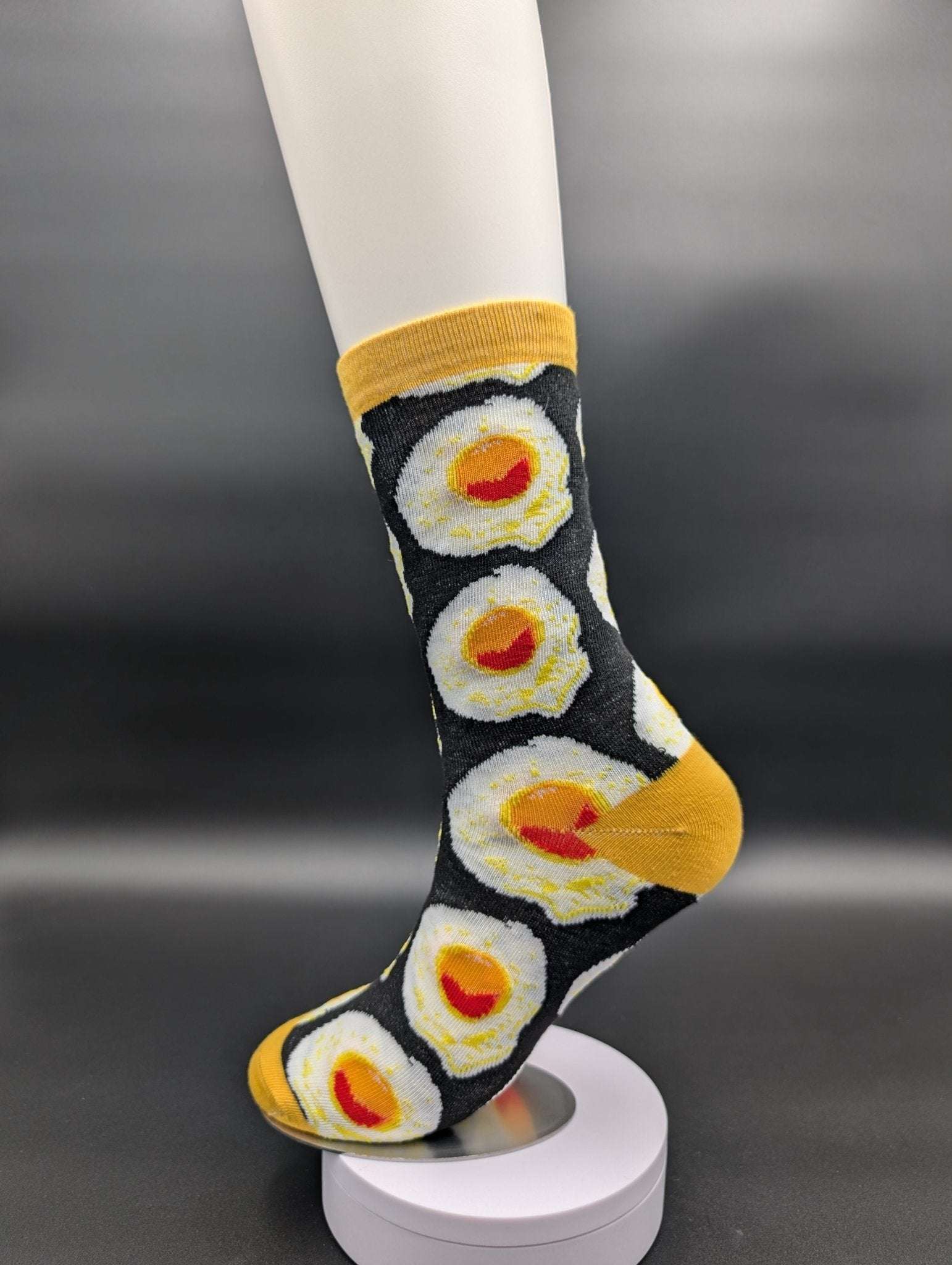 San Francisco Eggs Novelty Crew Socks – Magnetic Lock and Loop Design - Le Loxx