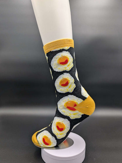 San Francisco Eggs Novelty Crew Socks – Magnetic Lock and Loop Design - Le Loxx