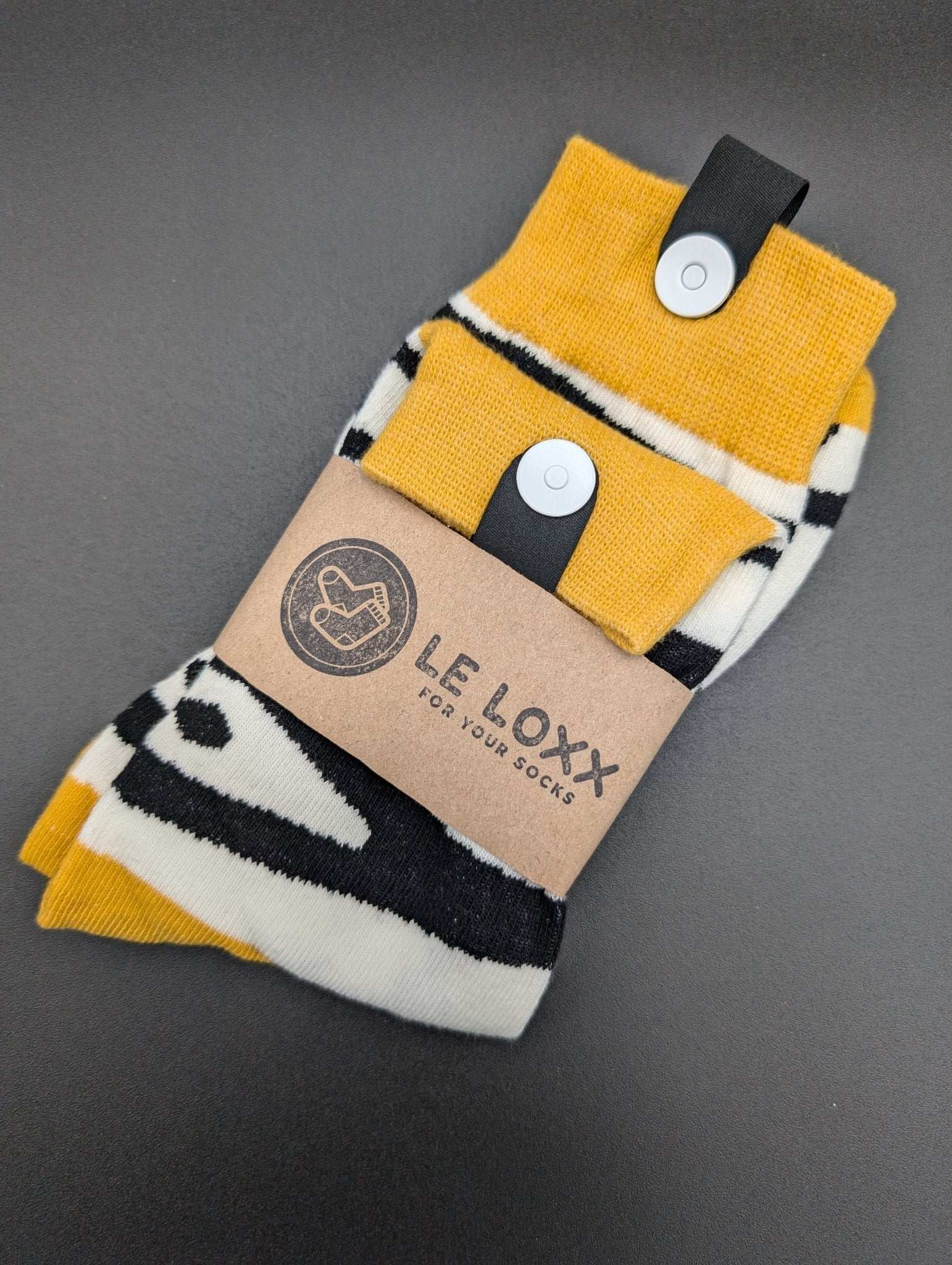 San Francisco Zebra Striped Novelty Crew Socks – Magnetic Lock and Loop Design - Le Loxx
