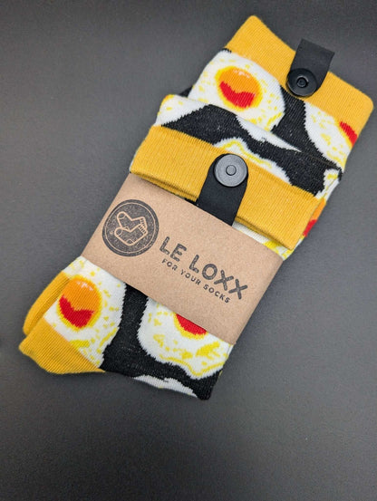 San Francisco Eggs Novelty Crew Socks – Magnetic Lock and Loop Design - Le Loxx