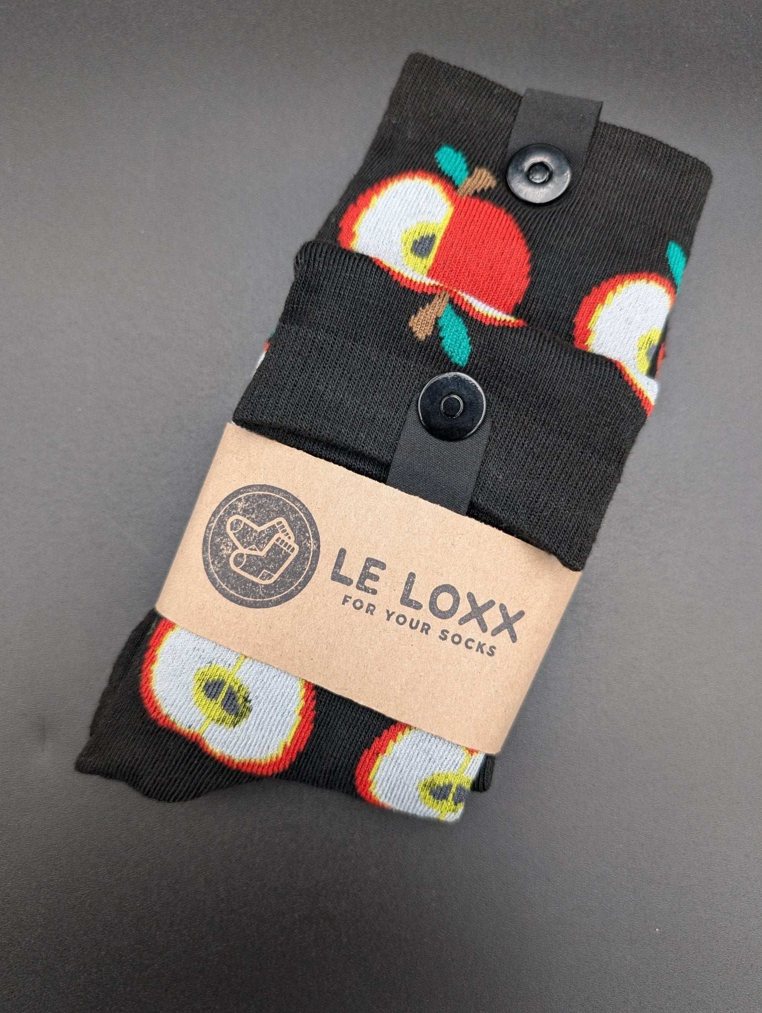 San Francisco Apple Novelty Crew Socks – Magnetic Lock and Loop Design - Le Loxx