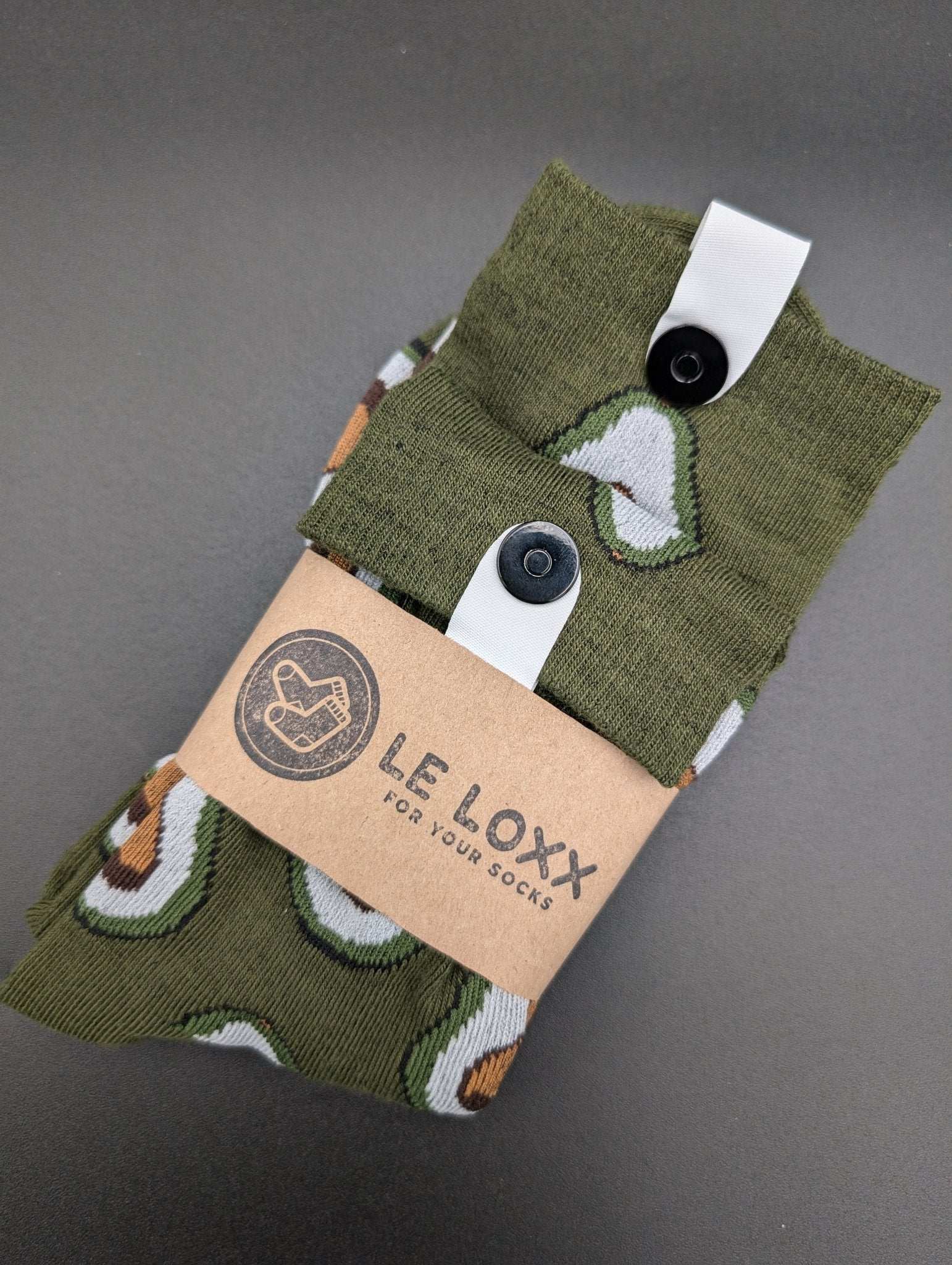 San Francisco Avocado Novelty Crew Socks – Magnetic Lock and Loop Design - Le Loxx