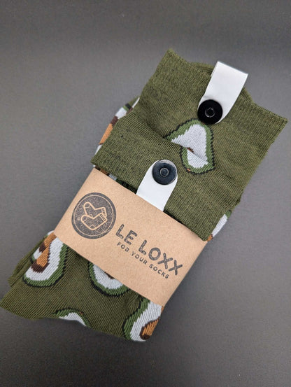 San Francisco Avocado Novelty Crew Socks – Magnetic Lock and Loop Design - Le Loxx