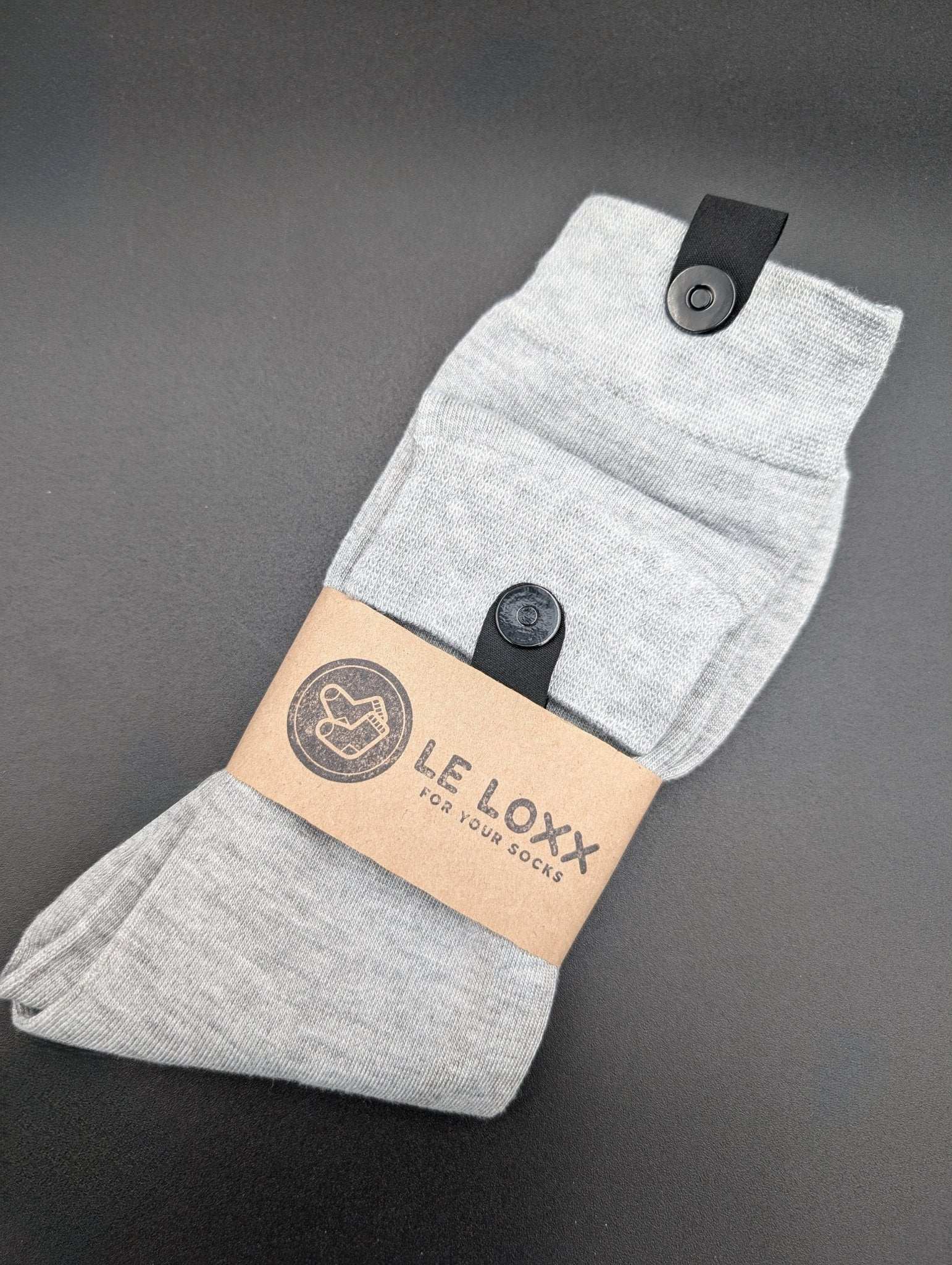 Greenland Light Grey Boardroom Socks – Magnetic Lock and Loop Design - Le Loxx