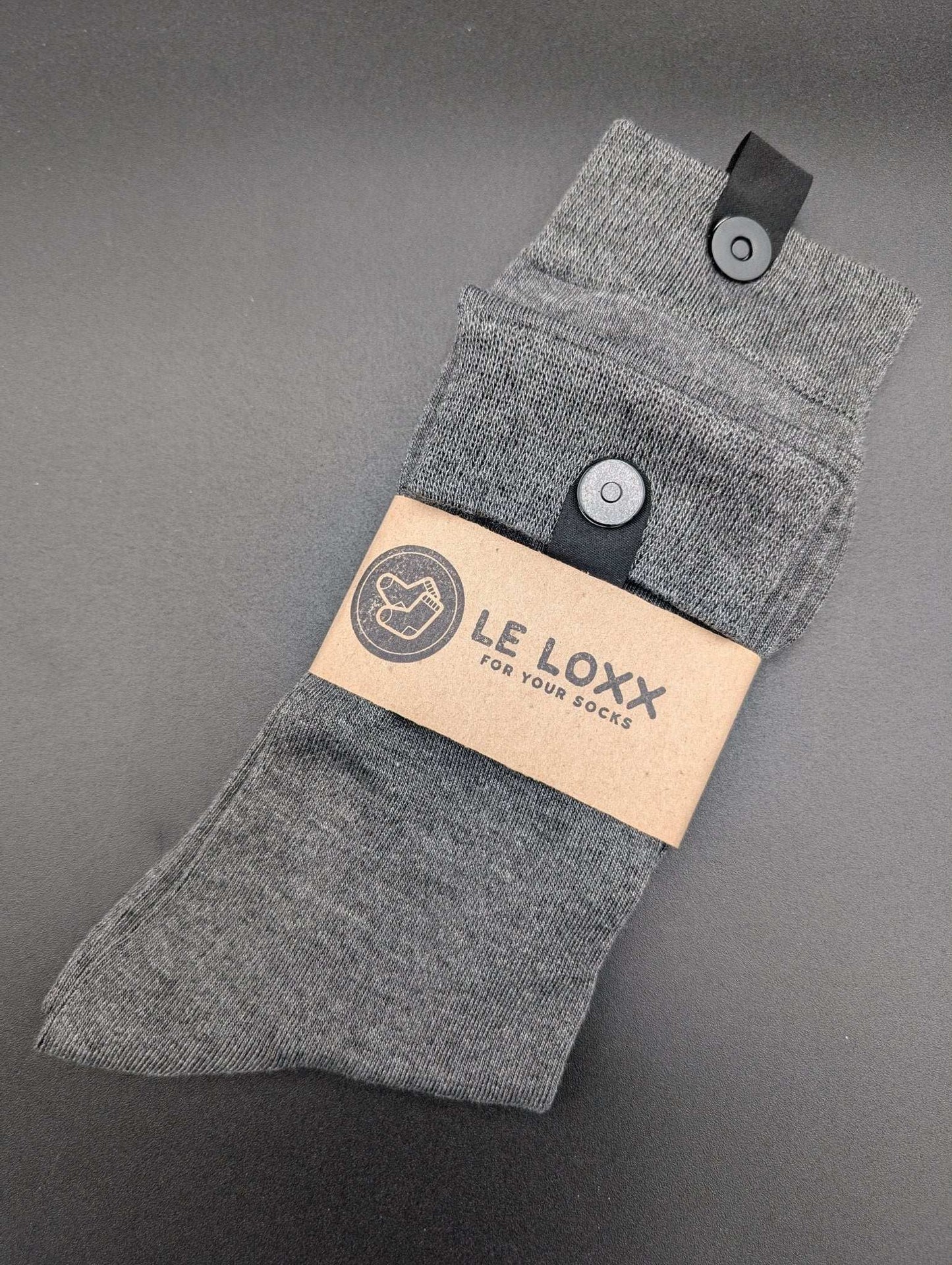 Greenland Grey Boardroom Socks – Magnetic Lock and Loop Design - Le Loxx