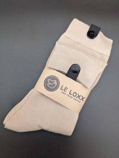 Greenland Light Truffle Boardroom Socks – Magnetic Lock and Loop Design - Le Loxx