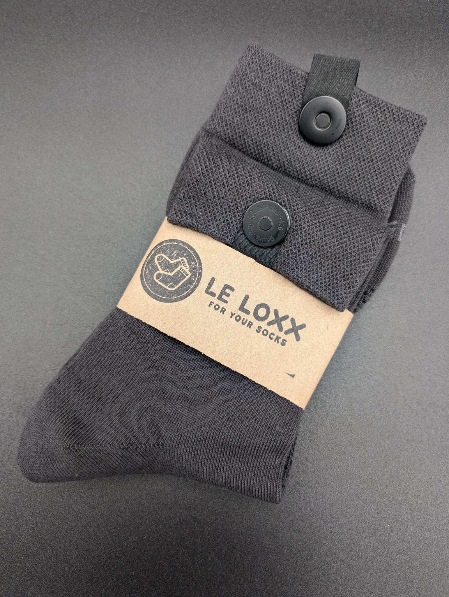 Toronto Grey Business Socks – Magnetic Lock and Loop Design - Le Loxx