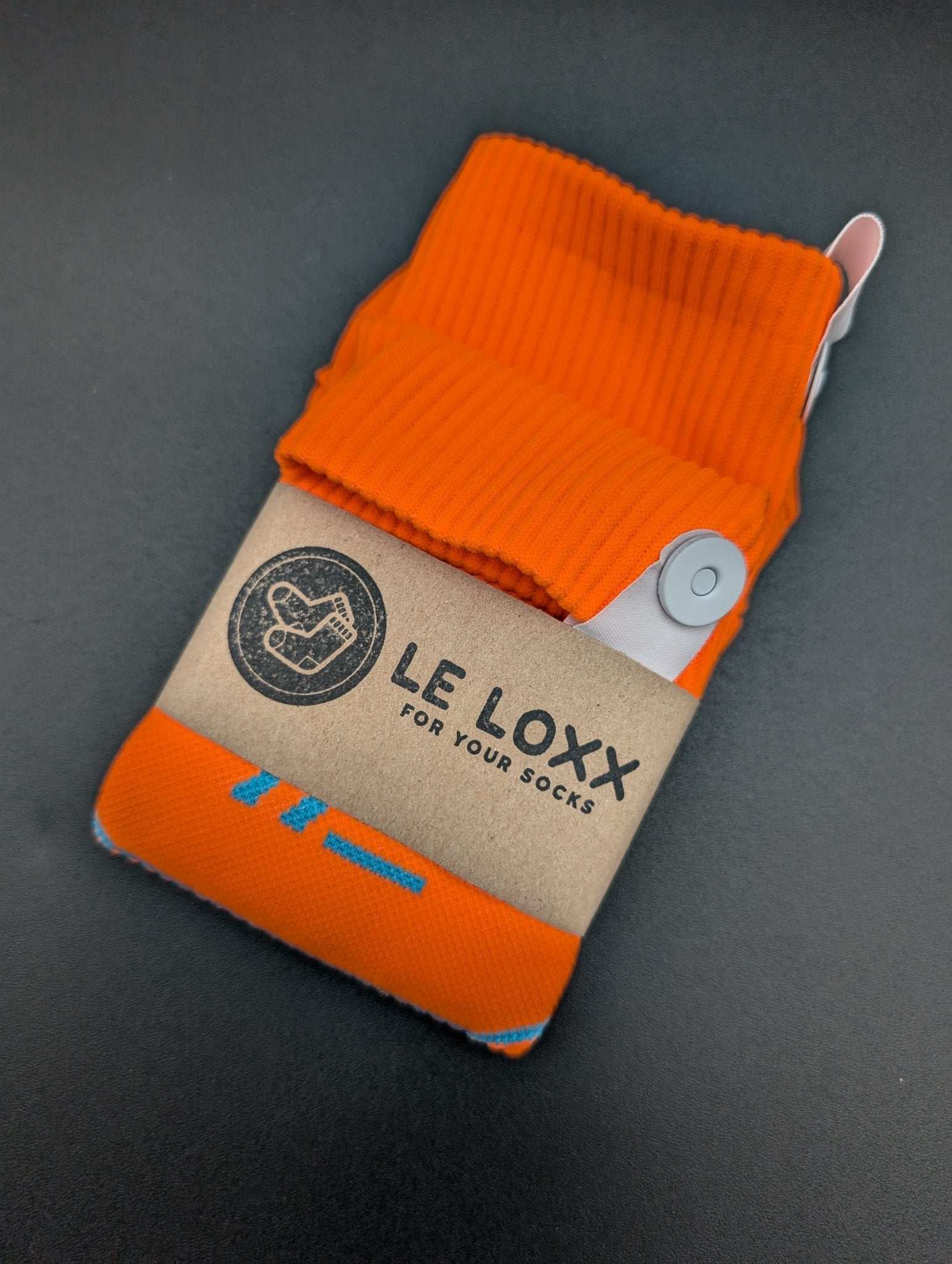 Stockholm Orange Running Socks – Magnetic Lock and Loop Design - Le Loxx