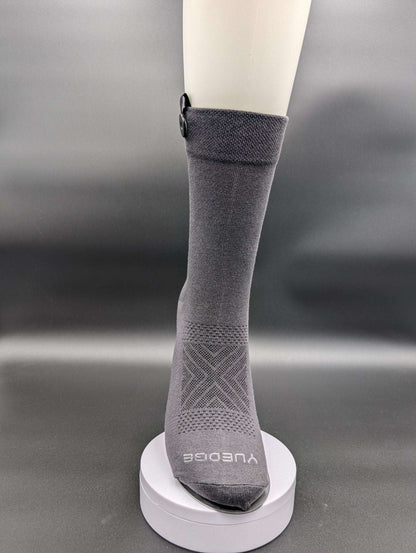 Shanghai Grey Bamboo Crew Socks – Magnetic Lock and Loop Design - Le Loxx