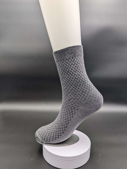 Shanghai Grey Bamboo Crew Socks – Magnetic Lock and Loop Design - Le Loxx