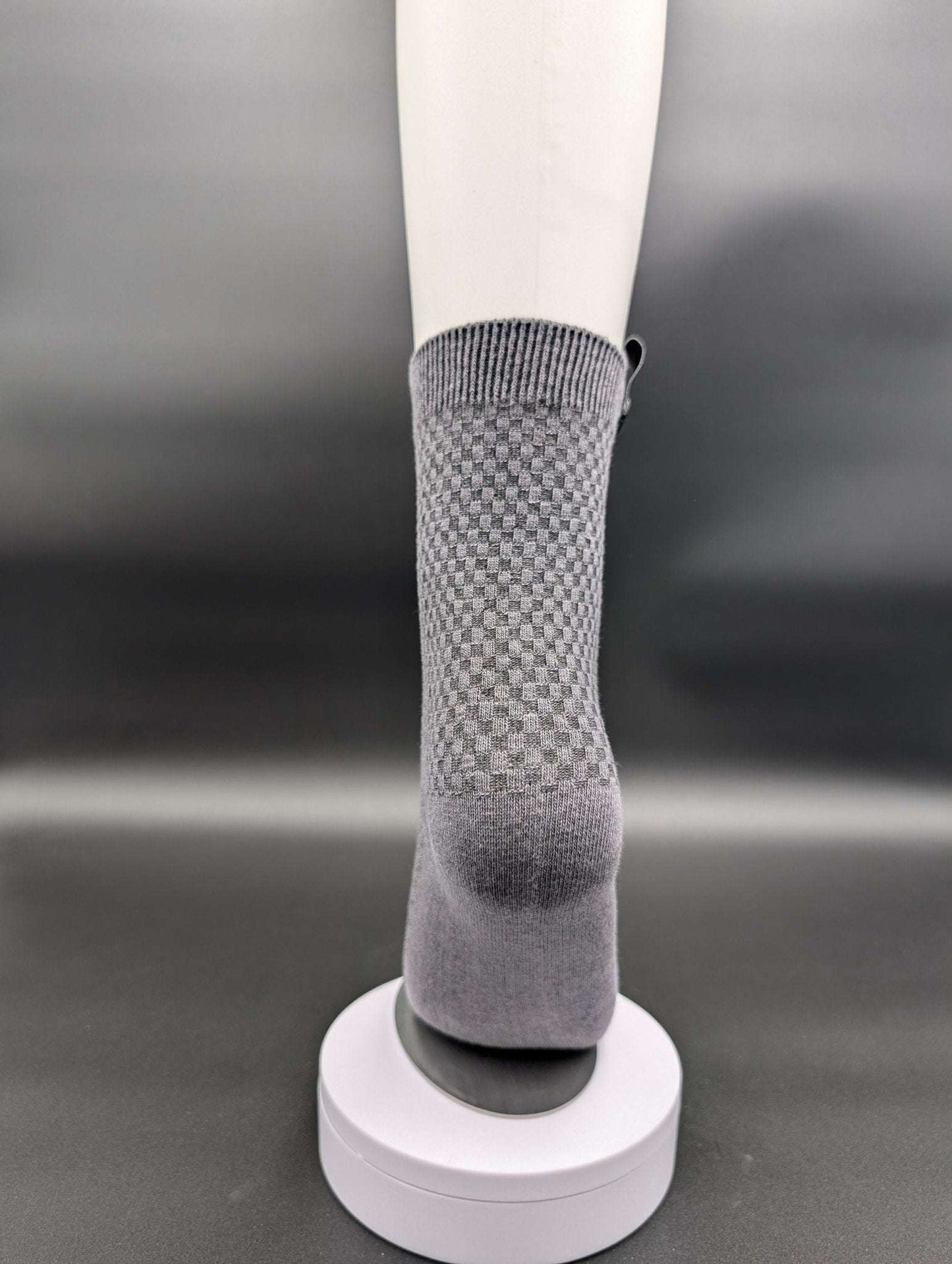 Shanghai Grey Bamboo Crew Socks – Magnetic Lock and Loop Design - Le Loxx