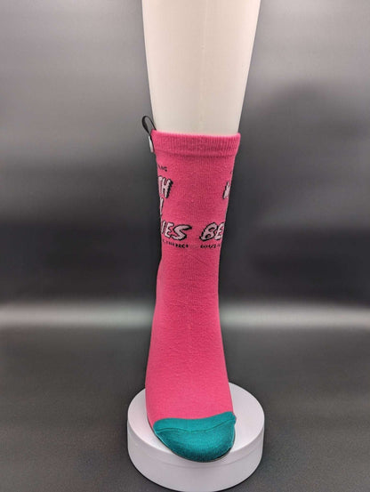Le Bunny Hey Bestie Novelty Socks – Magnetic Lock and Loop Design - Le Loxx