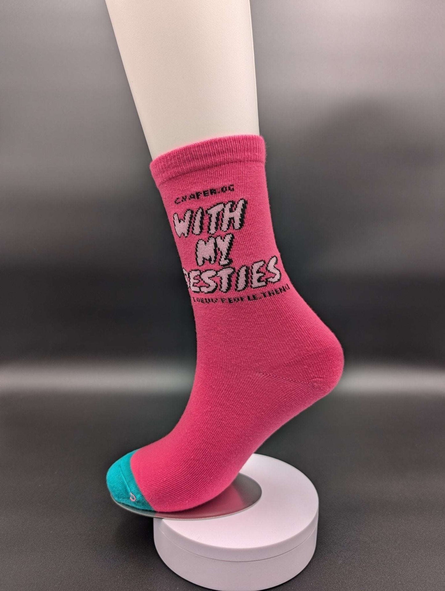 Le Bunny Hey Bestie Novelty Socks – Magnetic Lock and Loop Design - Le Loxx