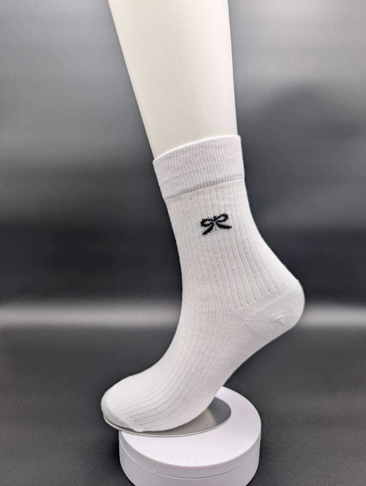 Madison Snow White Crew Socks – Magnetic Lock and Loop Design - Le Loxx