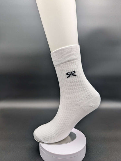Madison Snow White Crew Socks – Magnetic Lock and Loop Design - Le Loxx