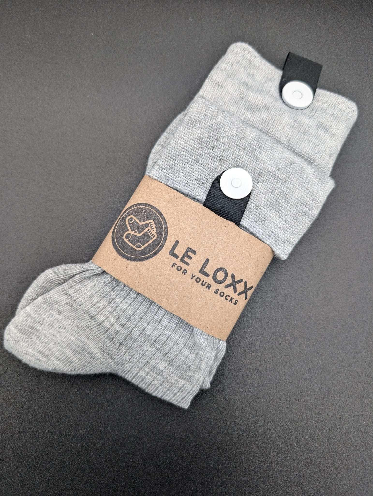 Madison Silver Crew Socks – Magnetic Lock and Loop Design - Le Loxx