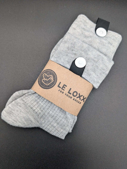 Madison Silver Crew Socks – Magnetic Lock and Loop Design - Le Loxx