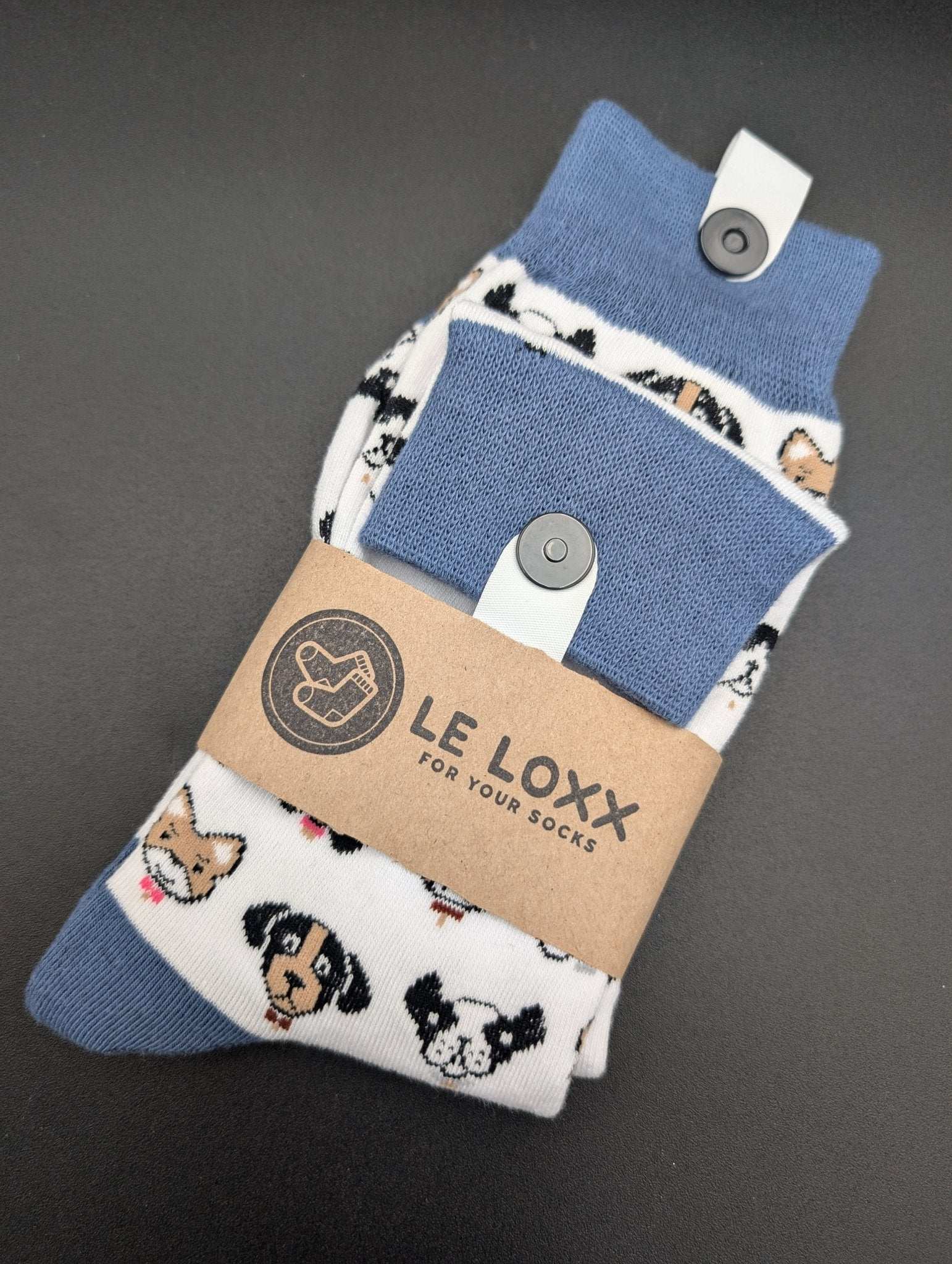 Phoenix White Dogs Crew Socks – Magnetic Lock and Loop Design - Le Loxx