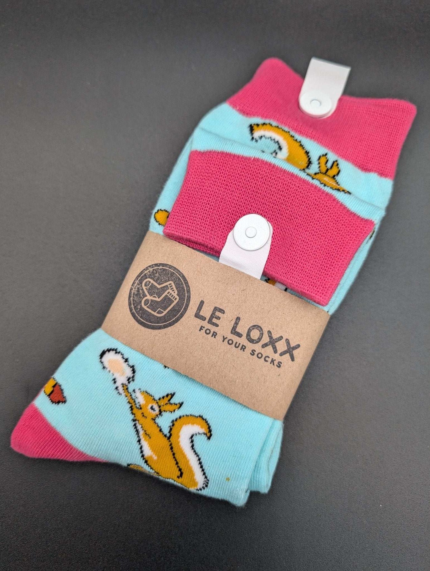 Phoenix Squirrel Crew Socks – Magnetic Lock and Loop Design - Le Loxx