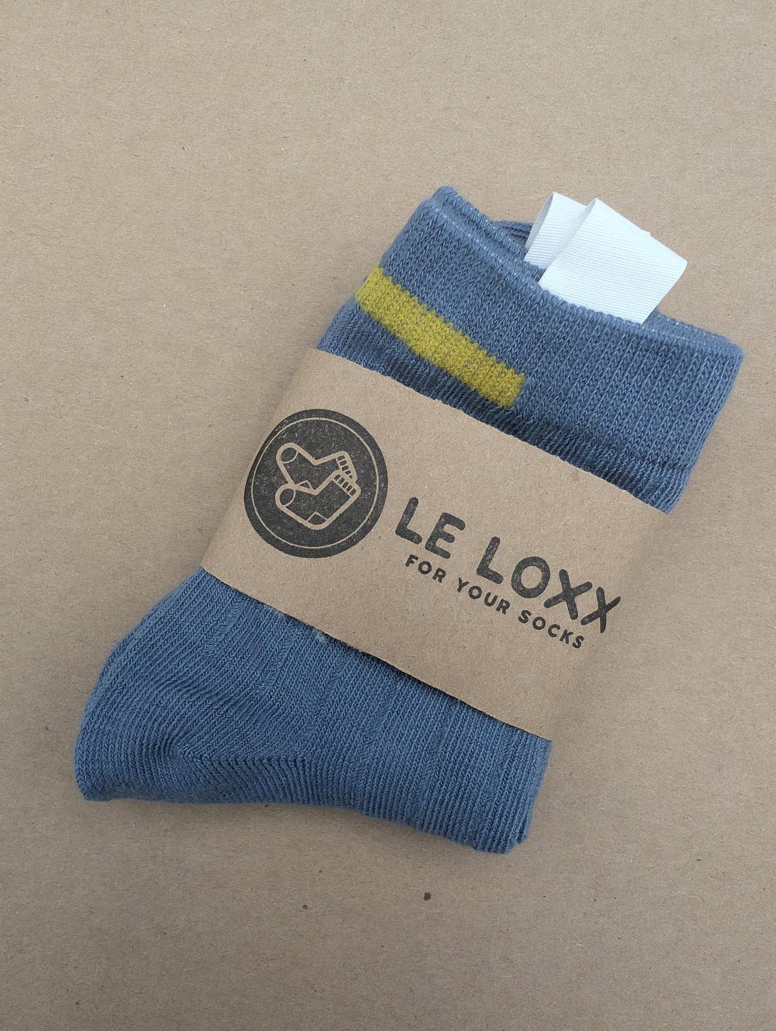 Sen Blue Grey Kids Socks – Magnetic Lock and Loop Design - Le Loxx