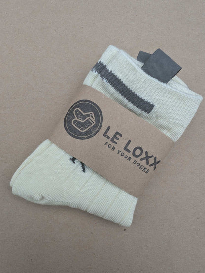 Sen White Kids Socks – Magnetic Lock and Loop Design - Le Loxx