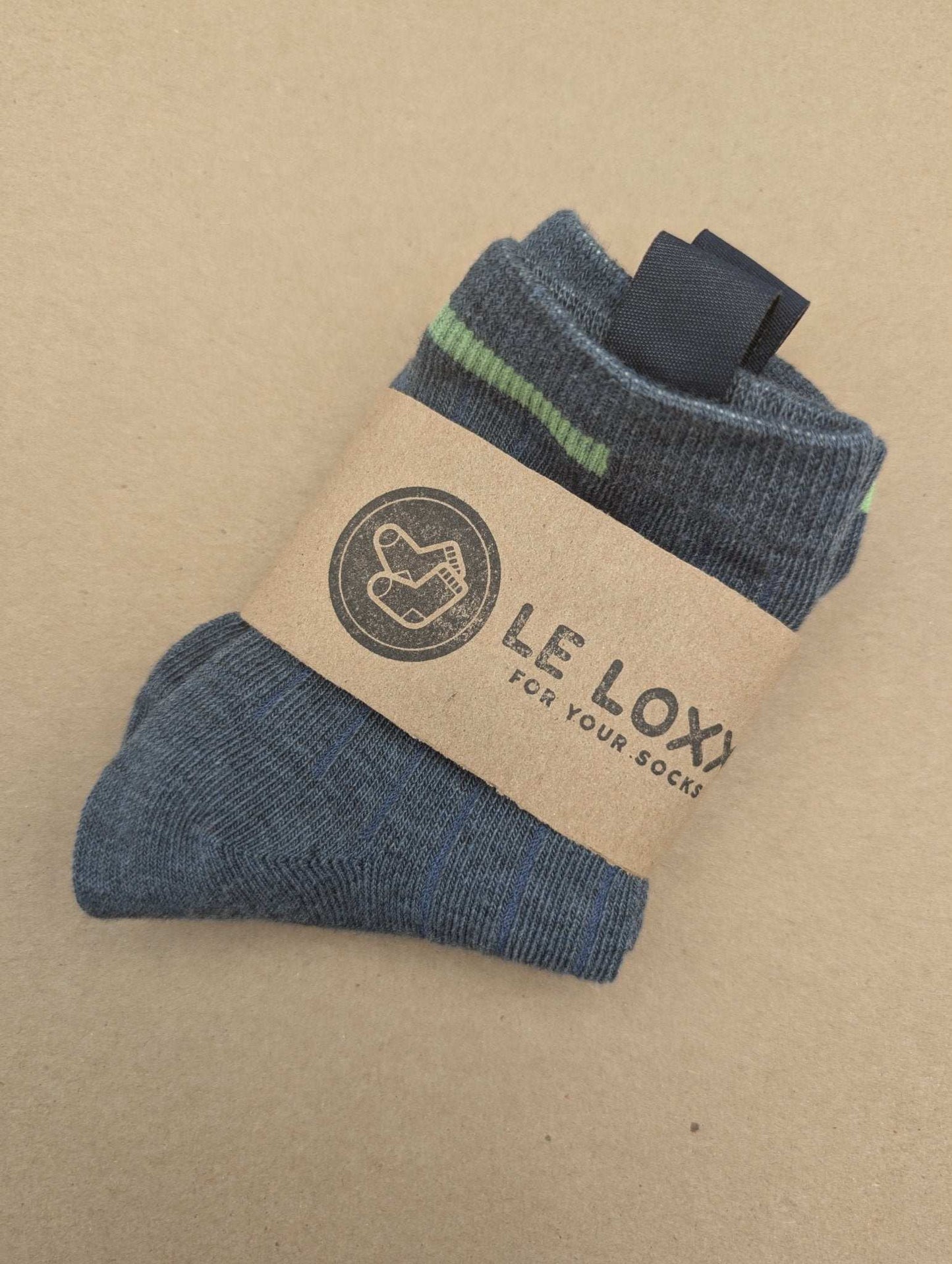Sen Dark Blue Kids Socks – Magnetic Lock and Loop Design - Le Loxx