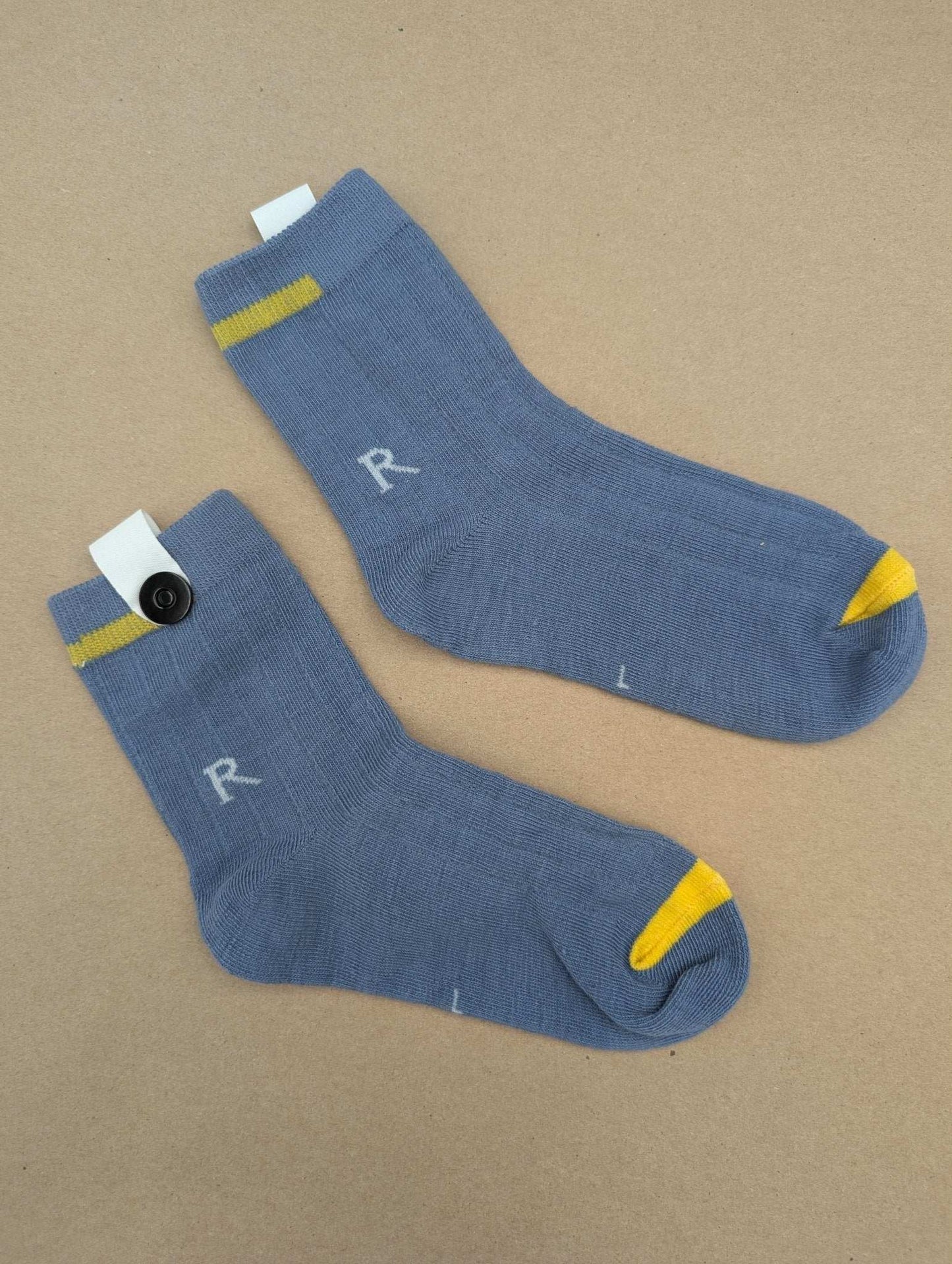 Sen Blue Grey Kids Socks – Magnetic Lock and Loop Design - Le Loxx