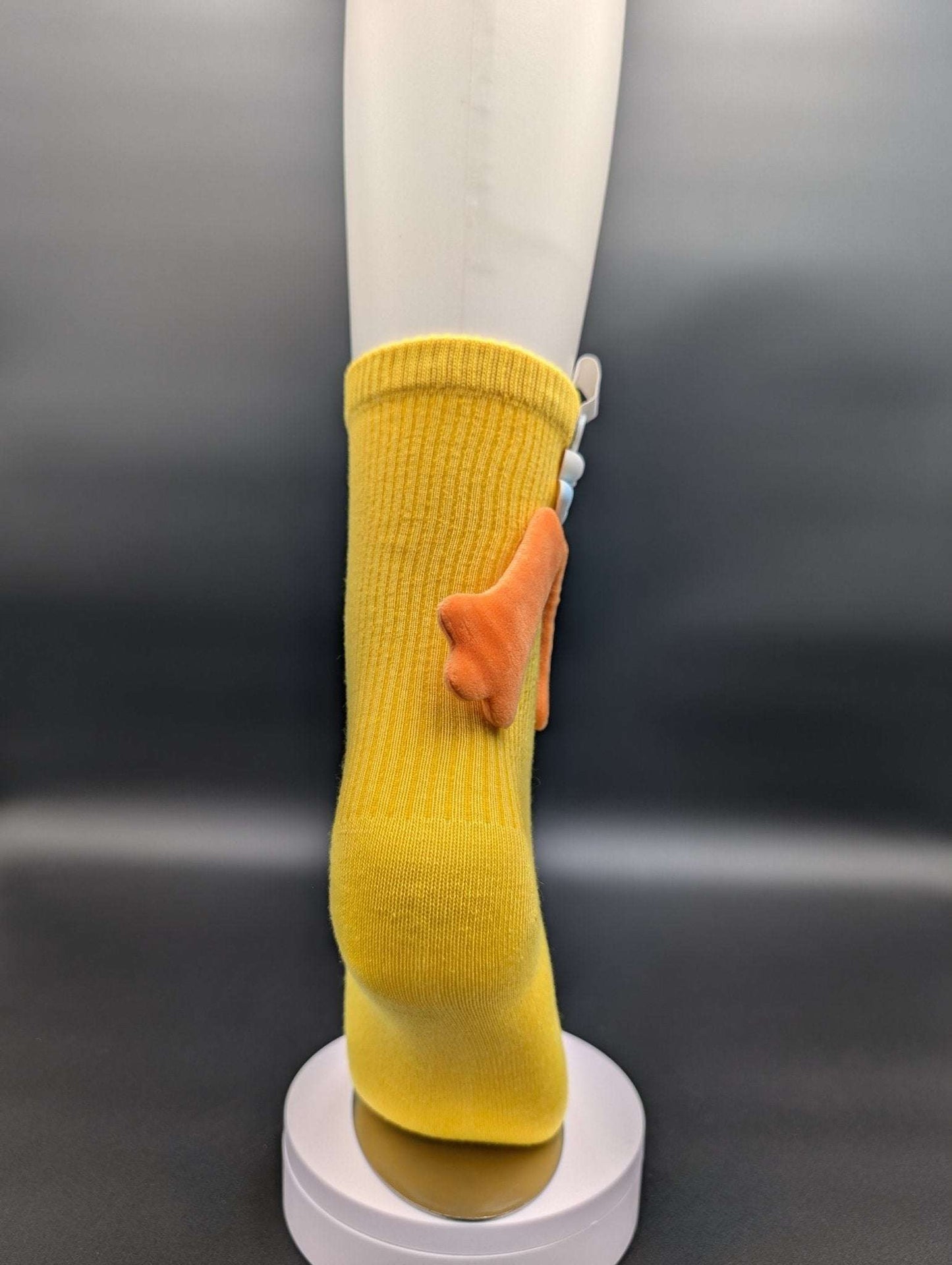 Happy Face Yellow Quarter Crew Socks – Magnetic Lock and Loop Design - Le Loxx