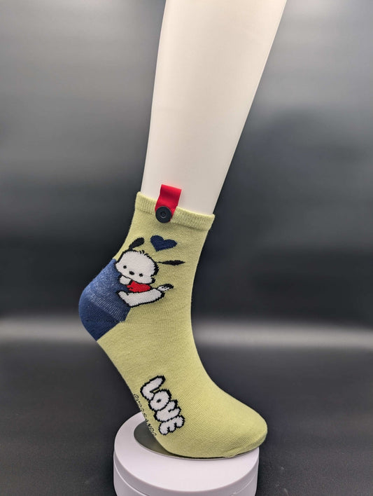 Princess Green n Blue Ankle Socks – Magnetic Lock and Loop Design - Le Loxx