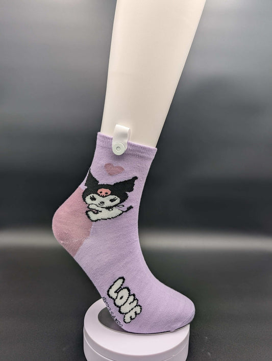 Princess Purple Ankle Socks – Magnetic Lock and Loop Design - Le Loxx