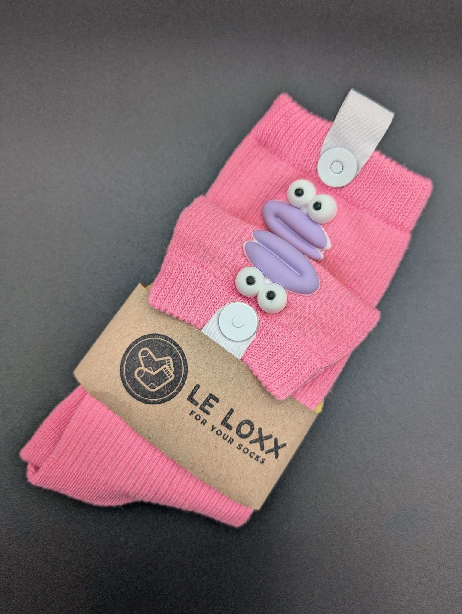 Happy Face Pink Quarter Crew Socks – Magnetic Lock and Loop Design - Le Loxx