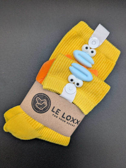 Happy Face Yellow Quarter Crew Socks – Magnetic Lock and Loop Design - Le Loxx