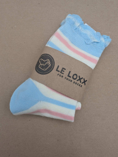 Lune Stripes Kids Socks – Magnetic Lock and Loop Design - Le Loxx