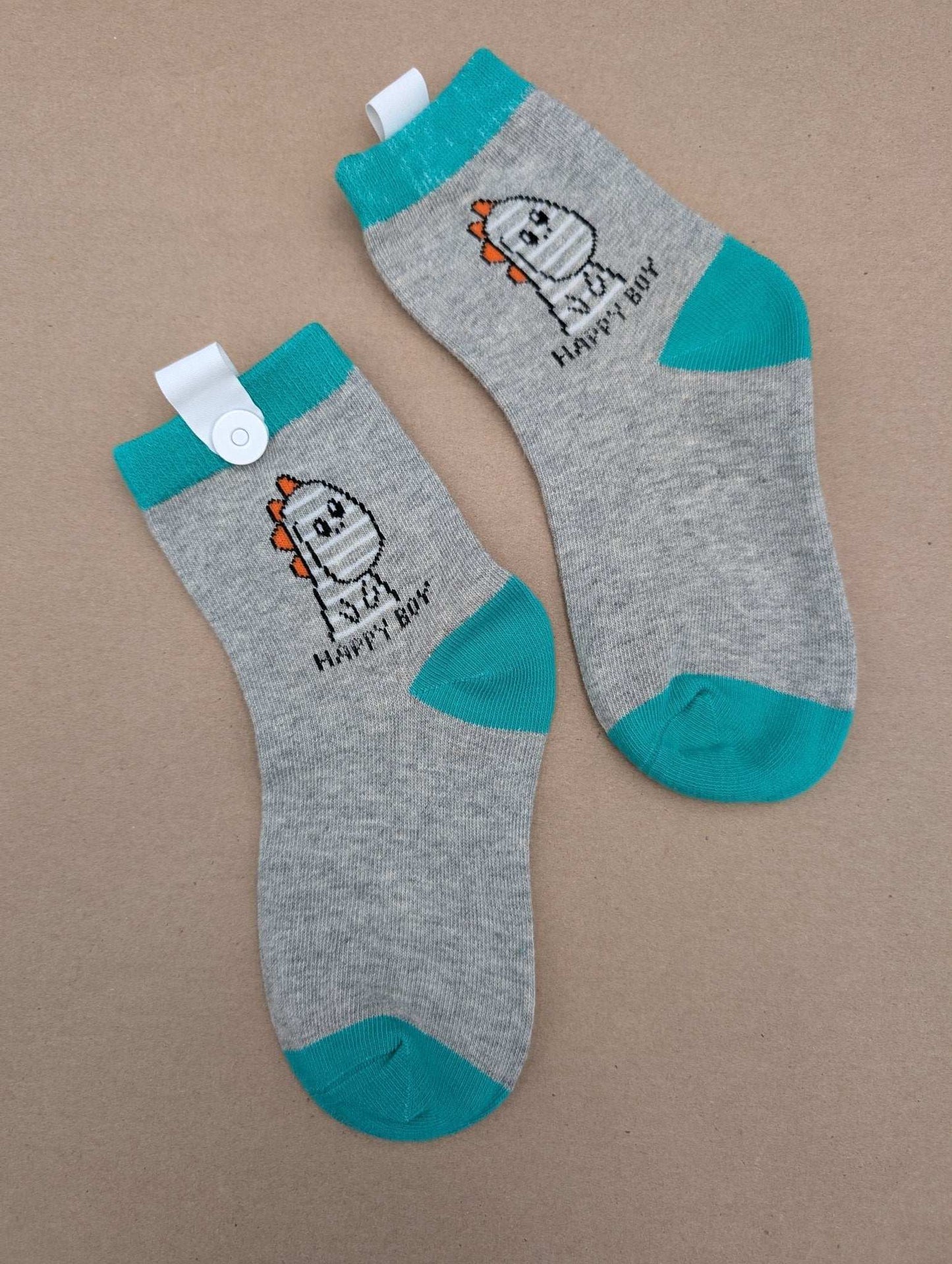 Benja Grey Dino Kids Socks - Le Loxx