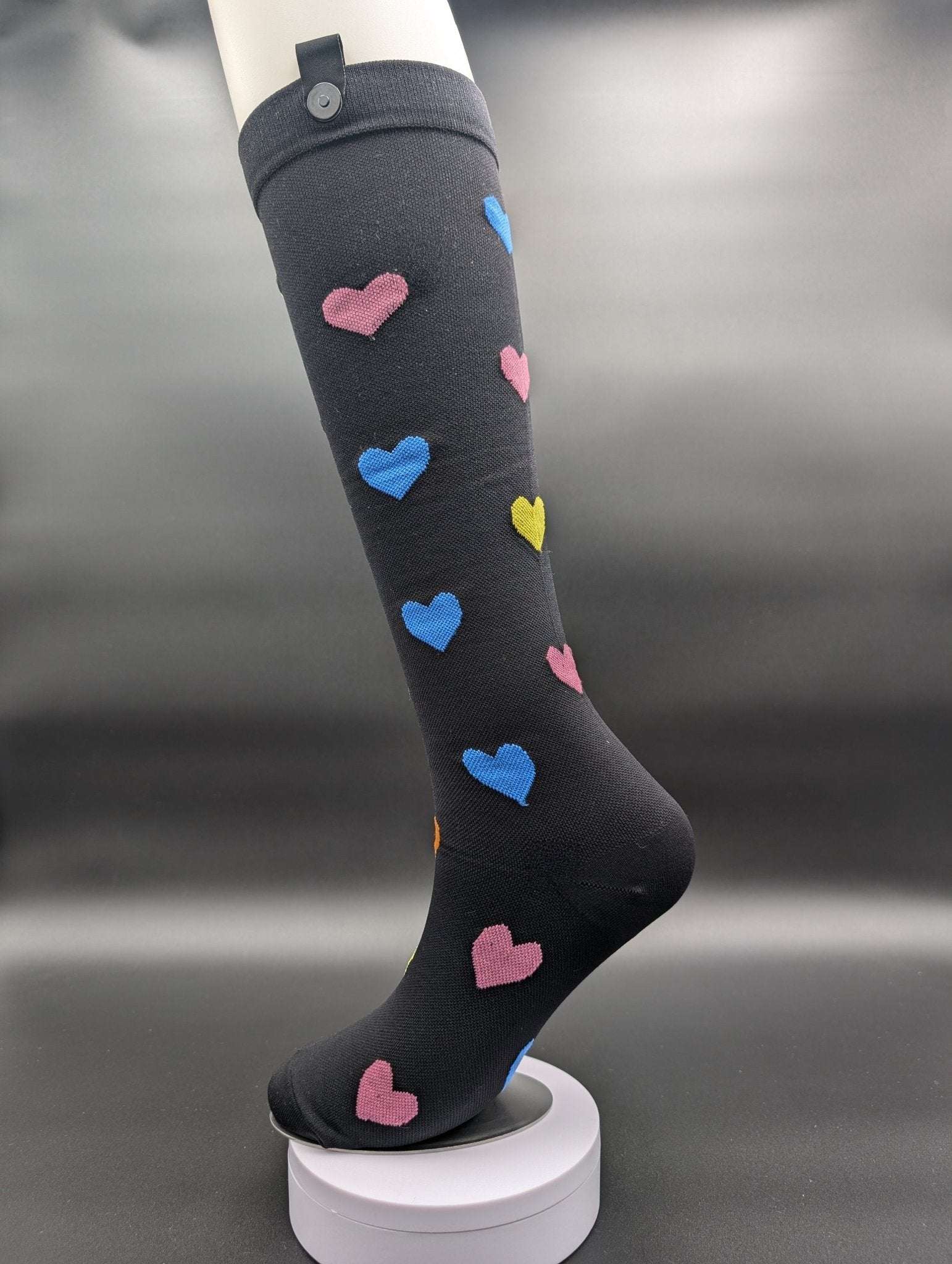 Queens 4 Colorful Hearts 3XL Compression Socks – Magnetic Lock & Loop - Le Loxx