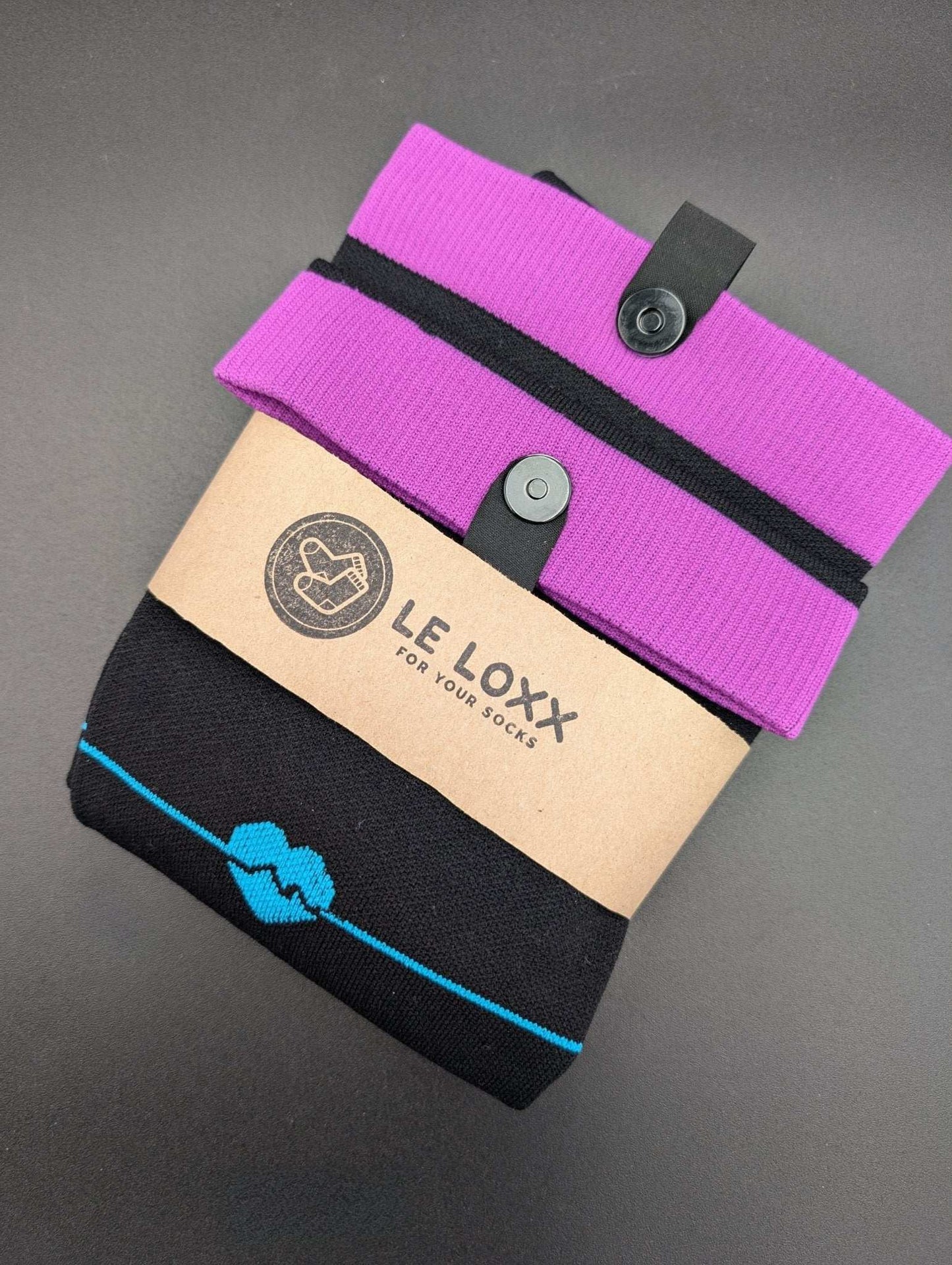 Queens Black n Purple 3XL Compression Socks – Magnetic Lock and Loop Design - Le Loxx